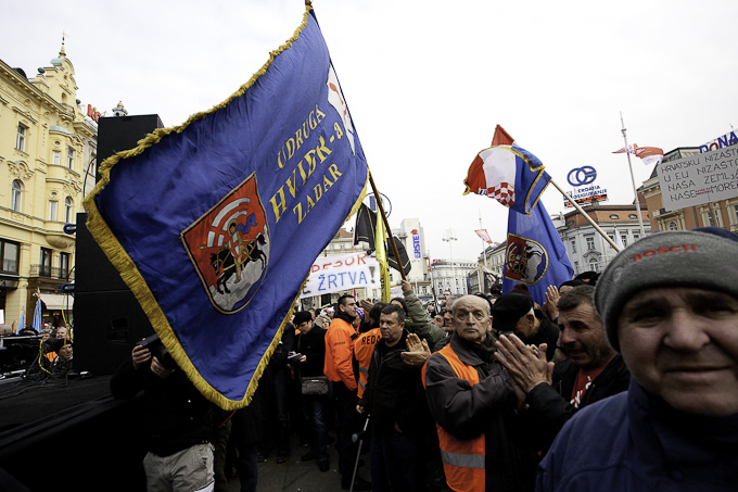 Zadarski branitelji na prosvjedu u Zagrebu 26. veljace 2011, Foto: Leo Banic Zadarski branitelji na prosvjedu u Zagrebu 26. veljace 2011, Foto: Leo Banic
