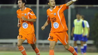 Sibenik, 200811.
Susret 5. kola 1. HNL izmedju Sibenika i Zadra.
Na slici: slavlje  Drazena Jelica, strijelac izjednacujuceg pogotka za Sibenik.
Foto: Paun Paunovic  / CROPIX