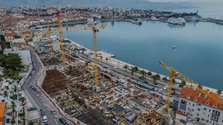 Split: Pogled iz zraka na mjesto gdje je bio hotel Marjan