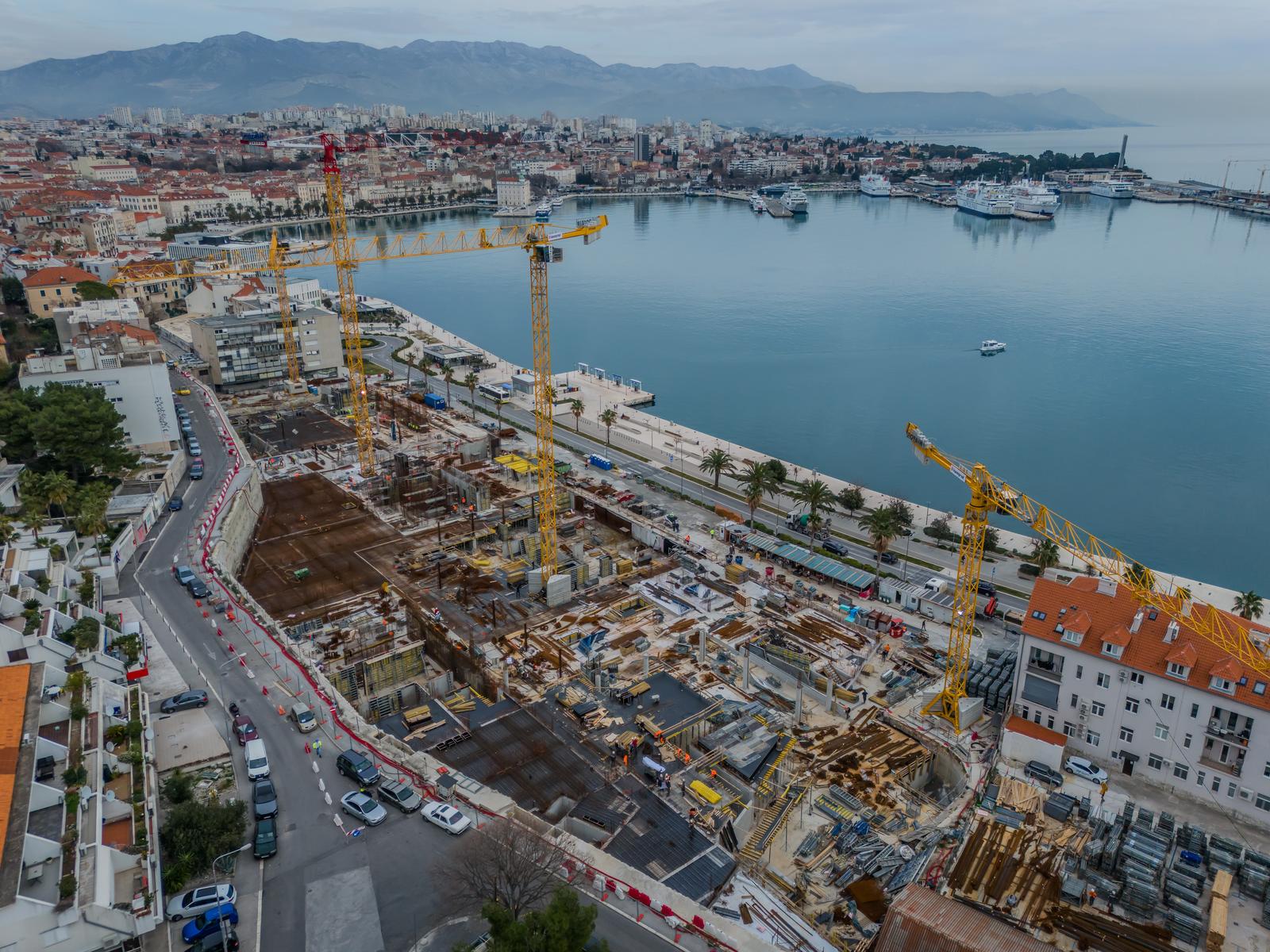 Split: Pogled iz zraka na mjesto gdje je bio hotel Marjan