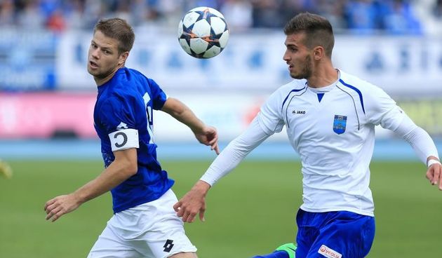 04.10.2014., Osijek – Utakmica 11. kola MAXtv Prve HNL, NK Osijek – NK Zadar, Jure Jerbić, Marko Dugandzic Photo: Davor Javorovic/PIXSELL