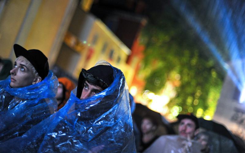 Motovun – Otvaranje 17. po redu Motovun film festivala koje je ove godine obiljezila kisa, no dobro raspolozenje je ostalo. Photo: Nina Djurdjevic/PIXSELL