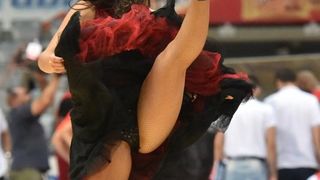 ZDBT 2016: Ljubljanske Zmajčice zabavljaju publiku tijekom prekida utakmice Fenerbahce – Lokomotiv Kuban.  Photo: Dino Stanin/PIXSELL