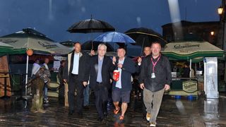 Motovun – Otvaranje 17. po redu Motovun film festivala koje je ove godine obiljezila kisa, no dobro raspolozenje je ostalo. Photo: Nina Djurdjevic/PIXSELL