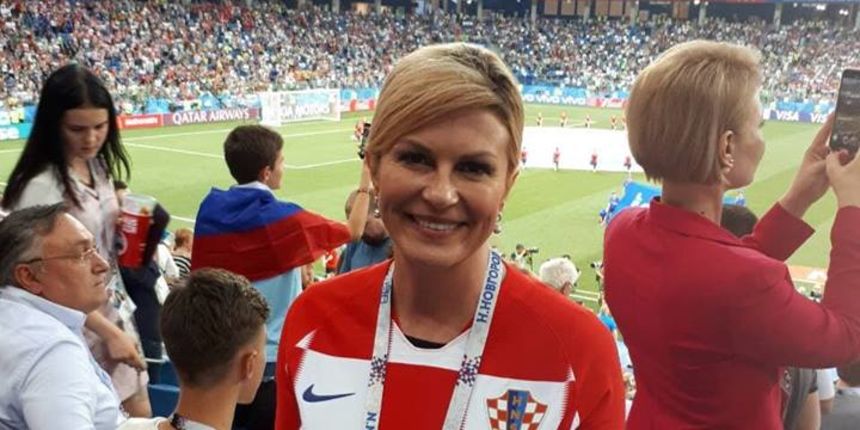 Kolinda Grabar-Kitarović prati Vatrene na tribinama u Rusiji