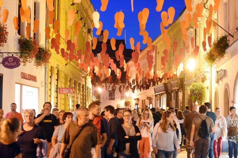 18. Spancirfest – Festival grada i gradskih setaca. 3D mapping na procelju Gradske vijecnice. TBF,  Photo: Vjeran Zganec Rogulja/PIXSELL