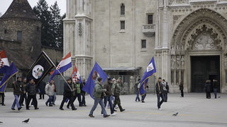 Zadarski branitelji na prosvjedu u Zagrebu 26. veljace 2011, Foto: Leo Banic Zadarski branitelji na prosvjedu u Zagrebu 26. veljace 2011, Foto: Leo Banic
