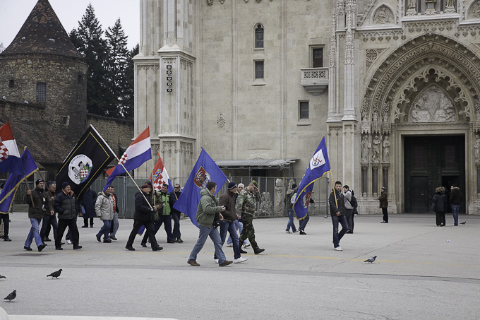 Zadarski branitelji na prosvjedu u Zagrebu 26. veljace 2011, Foto: Leo Banic Zadarski branitelji na prosvjedu u Zagrebu 26. veljace 2011, Foto: Leo Banic