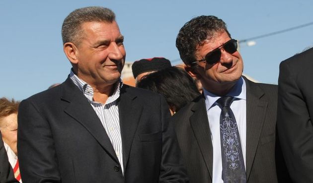 18.10.2013., Skabrnja – Gotovina i Dilber. Odrzana svecana sjednica opcine Skabrnja. Tom je prigodom otvoren djecji vrtic, a generalu Anti Gotovini urucena je plaketa pocasnog gradjanina. Photo: Dino Stanin/PIXSELL