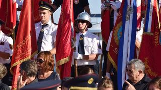 Vodice: Mimohodom vatrogasaca započelo obilježavanje 9. obljetnice kornatske tragedije. Photo: Hrvoje Jelavić/PIXSELL Vodice: Mimohodom vatrogasaca započelo obilježavanje 9. obljetnice kornatske tragedije. Photo: Hrvoje Jelavić/PIXSELL