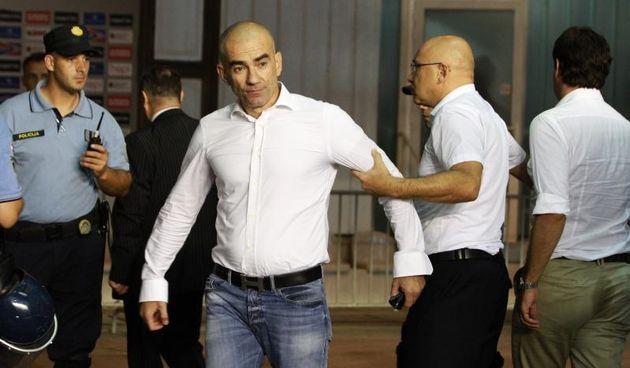 19.09.2015., Poljud, Split – Nogometna utakmica MAXtv 1. HNL, 10 kolo, HNK Hajduk – GNK Dinamo. Goran Vucevic, Ljubo Pavasovic Viskovic. Photo: Miranda Cikotic/PIXSELL