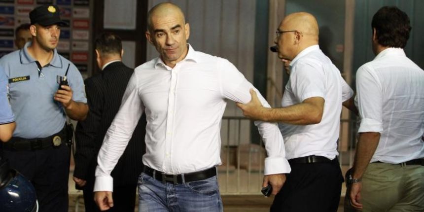 19.09.2015., Poljud, Split – Nogometna utakmica MAXtv 1. HNL, 10 kolo, HNK Hajduk – GNK Dinamo. Goran Vucevic, Ljubo Pavasovic Viskovic. Photo: Miranda Cikotic/PIXSELL