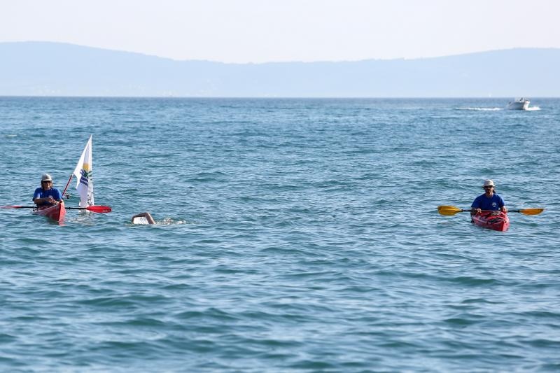Dina Levačić otplivala humanitarni maraton između Trogira i Splita za Udrugu Anđeli. Foto: Miranda Cikotić/PIXSELL Dina Levačić otplivala humanitarni maraton između Trogira i Splita za Udrugu Anđeli. Foto: Miranda Cikotić/PIXSELL