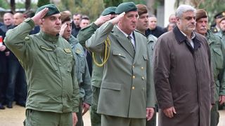 Svecanim postrojavanjem i mimohodom kroz grad postrojbi sudionica obiljezena je 22. obljetnica vojno-redarstvene akcije Maslenica. Photo: Dino Stanin/PIXSELL Svecanim postrojavanjem i mimohodom kroz grad postrojbi sudionica obiljezena je 22. obljetnica vojno-redarstvene akcije Maslenica. Photo: Dino Stanin/PIXSELL