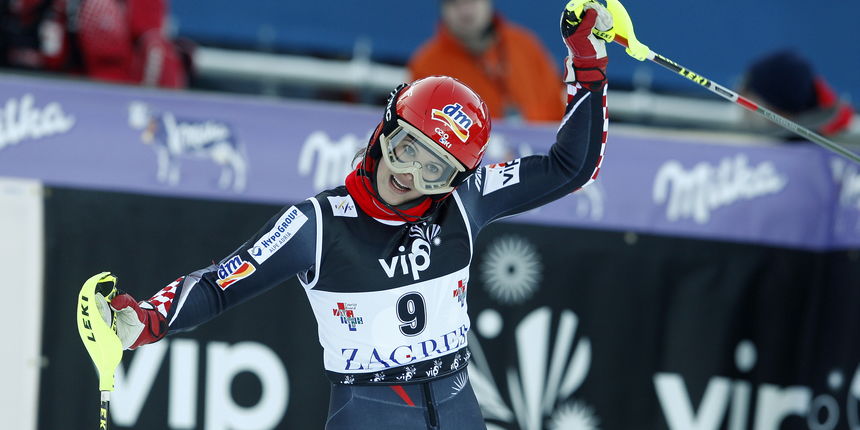 Medvednica, Sljeme. Vip Snow Queen Trophy, Audi FIS slalomska utrka za zene. Prva utrka. Na fotografiji: Ana Jelusic. Foto: Ronald Gorsic / CROPIX Medvednica, Sljeme. Vip Snow Queen Trophy, Audi FIS slalomska utrka za zene. Prva utrka. Na fotografiji: Ana Jelusic. Foto: Ronald Gorsic / CROPIX