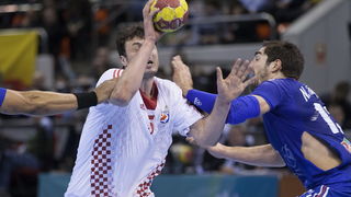 Zaragoza, Spanjolska, 230113.
Gradska dvorana Principe Felipe.
Svjetsko prvenstvo u rukometu za muskarce Spanjolska 2013.
Utakmica cetvrtfinala izmedju reprezentacija Hrvatske i Francuske.
Na fotografiji: Domagoj Duvnjak.
Foto: Ante Cizmic / CROPIX