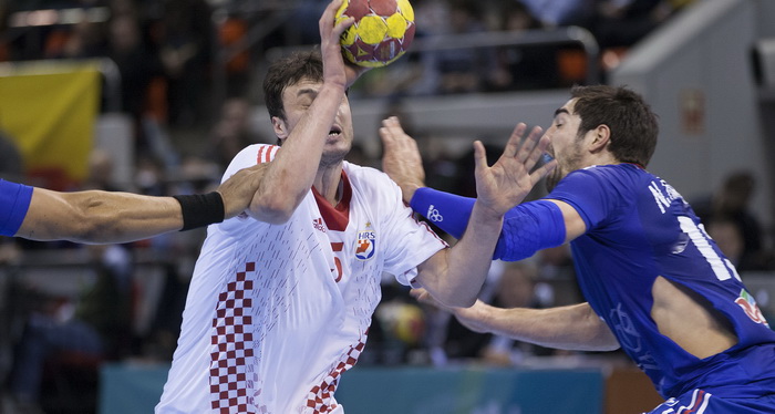 Zaragoza, Spanjolska, 230113.
Gradska dvorana Principe Felipe.
Svjetsko prvenstvo u rukometu za muskarce Spanjolska 2013.
Utakmica cetvrtfinala izmedju reprezentacija Hrvatske i Francuske.
Na fotografiji: Domagoj Duvnjak.
Foto: Ante Cizmic / CROPIX