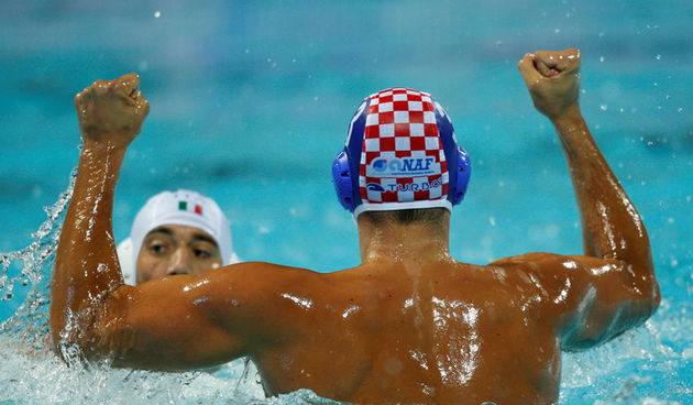 Zagreb, 050910.
Bazen Mladost na Savi.
29. Europsko prvenstvo u vaterpolu.
Hrvatska – Italija
Na fotografiji: Miho Boskovic.
Foto: Ronald Gorsic / CROPIX