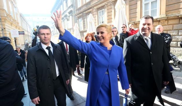 Zagreb – Kolinda Grabar Kitarovic dolazi u Tomicevu gdje ce uspinjacom stici na Gornji grad, na svoju inauguraciju. Photo: Slavko Midzor/PIXSELL