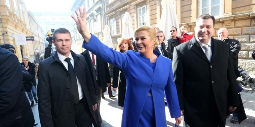 Zagreb – Kolinda Grabar Kitarovic dolazi u Tomicevu gdje ce uspinjacom stici na Gornji grad, na svoju inauguraciju. Photo: Slavko Midzor/PIXSELL