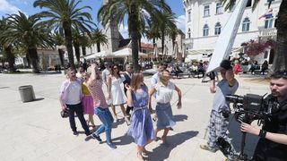 Trogir: Danijela, Severina, Karan i Giuliano na snimanju spota “Manta me jubav”. Foto: Ivo Čagalj/PIXSELL