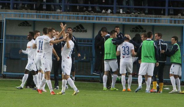 Gradski stadion, Koprivnica – MAXtv 1. HNL, 15. kolo, NK Slaven Belupo – HNK Hajduk. Slavlje Hajduka. Photo: Marijan Susenj/PIXSELL