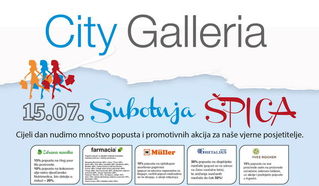 Ljetna subotnja špica u City Galleriji