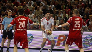 Veszprem, 040413.
Kvalifikacijska utakmica za Europsko prvenstvo rukometnih reprezentacija Madjarske i Hrvatske.
Na fotografiji: Blazenko Lackovic.
Foto: Zeljko Hajdinjak / Cropix