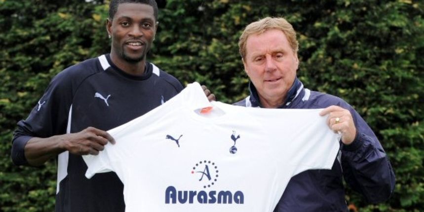 Emmanuel Adebayor i Harry Redknapp, foto: tottenhamhotspur.com