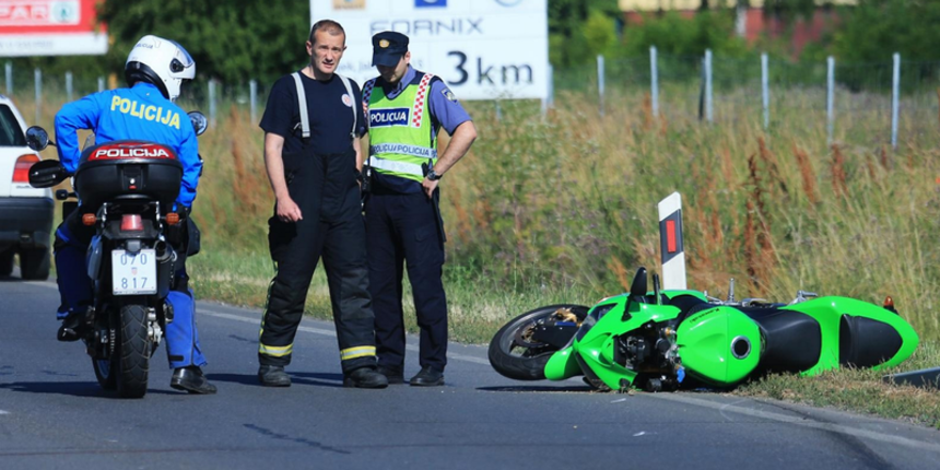 Prometna nesreća motocikl motociklist ilustracija