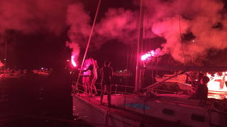 Doček zlatnih zadarskih olimpijaca Šime Fantele i Igora Marenića: Bakljada na brodovima od Vitrenjaka do Morskih orgulja. Foto: Tija Malik Doček zlatnih zadarskih olimpijaca Šime Fantele i Igora Marenića: Bakljada na brodovima od Vitrenjaka do Morskih orgulja. Foto: Tija Malik