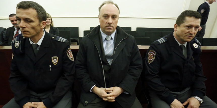 Zagreb, 260213. 
Zupanijski sud na Zrinjevcu.
Nastavljeno je sudjenje bivsem premijeru Ivi Sanaderu u slucaju Fimi-media.
Danas je svjedocio bivsi potpredsjednik Vlade RH Damir Polancec, doveden iz zatvora.
Na fotografiji: Damir Polancec.
Foto: Damjan Tad