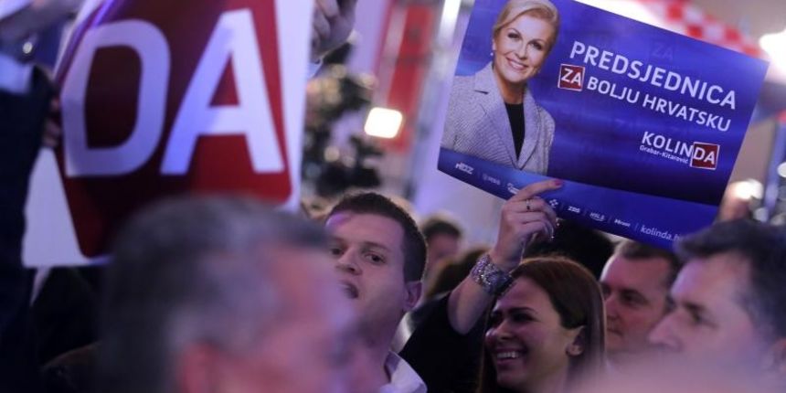 Zagreb – Izborni stozer HDZ-ove predsjednicke kandidatkinje Kolinde Grabar Kitarovic gdje se ocekuju rezultati drugog kruga predsjednickih izbora 2014./2015. Photo: Grgur Zucko/PIXSELL Zagreb – Izborni stozer HDZ-ove predsjednicke kandidatkinje Kolinde Grabar Kitarovic gdje se ocekuju rezultati drugog kruga predsjednickih izbora 2014./2015. Photo: Grgur Zucko/PIXSELL