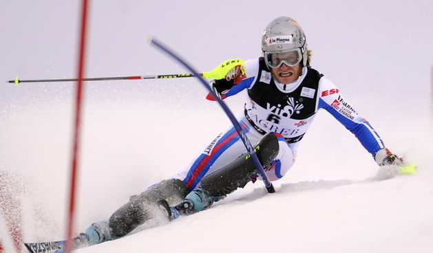 Zagreb, 060110.
Sljeme.
Muski slalom Svjetskog Kupa Snow Queen Trophy.
Na slici:  Julien Lizeroux francuski skijas.
Foto: Drago Sopta / CROPIX