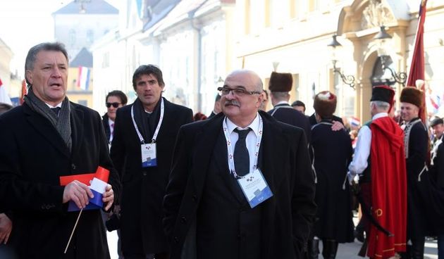 Zagreb – Dolazak uzvanika na svecanu inauguraciju Kolinde Grabar-Kitarovic. Zdravko Mamic, Zoran Mamic, Ivan Cermak. Photo: Davor Puklavec/PIXSELL