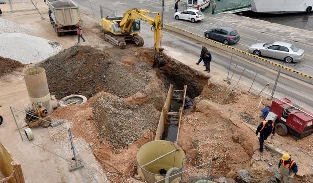 Radovi na izgradnji kanalizacijskog sustava na Liburnskoj obali. Photo: Dino Stanin/PIXSELL