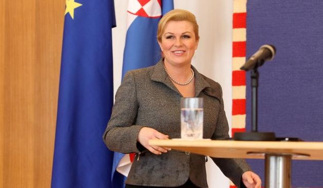 Predsjednica Republike Hrvatske Kolinda Grabar Kitarovic odrzala je izvanrednu konfereciju za novinare o proslavi Dana pobjede i domovinske zahvalnosti. Photo: Boris Scitar/Vecernji list/PIXSELL
