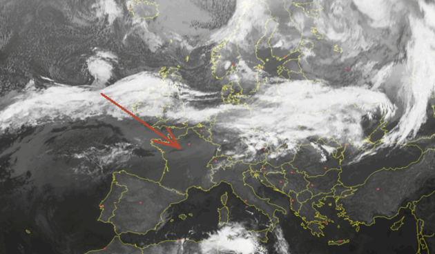 Satelitska snimka naoblake, 5.11.2010.