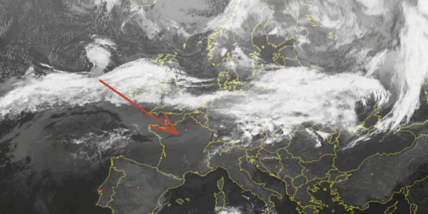 Satelitska snimka naoblake, 5.11.2010. Satelitska snimka naoblake, 5.11.2010.