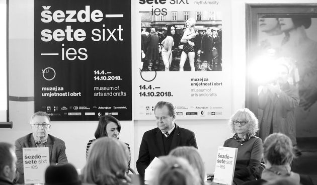 Na konferenciji za medije u Muzeju za umjetnost i obrt predstavljen je izlozbeni projekt “Sezdesete u Hrvatskoj – Mit i stvarnost” koji ce pruziti uvid u kljucno razdoblje novije hrvatske povijesti od 1958. do 1971. Zvonko Makovic, Jelena Pavicic Vukicevi