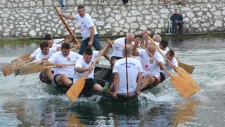 Opuzen: Utrke veslača za startne pozicije za 19. maraton lađa na Neretvi. Photo: Damir Špehar/PIXSELL