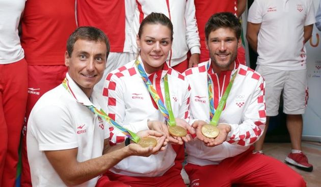 Hrvatski olimpijci svečano dočekani na Plesu. Sandra Perković, Šime Fantela, Igor Marenić, Tonči Stipanović. Photo: Luak Sanzl/PPIXSELL