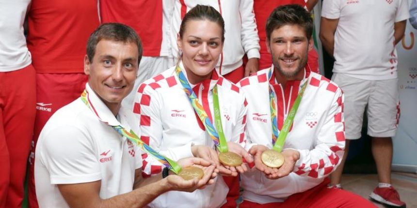 Hrvatski olimpijci svečano dočekani na Plesu. Sandra Perković, Šime Fantela, Igor Marenić, Tonči Stipanović. Photo: Luak Sanzl/PPIXSELL Hrvatski olimpijci svečano dočekani na Plesu. Sandra Perković, Šime Fantela, Igor Marenić, Tonči Stipanović. Photo: Luak Sanzl/PPIXSELL