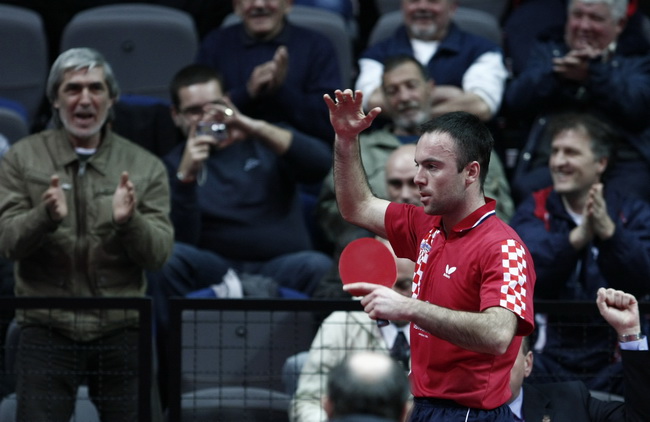 Split, 020310.
Spaladium Arena.
Trece kolo Europske lige u stolnom tenisu odrzalo se u Spaladium Areni gdje su snage odmjerili reprezentacija Hrvatske sa Srbijom u muskoj kategoriji i reprezentacija Hrvatske sa Madjarskom u zenskoj kategoriji.
Spektakl j Split, 020310.
Spaladium Arena.
Trece kolo Europske lige u stolnom tenisu odrzalo se u Spaladium Areni gdje su snage odmjerili reprezentacija Hrvatske sa Srbijom u muskoj kategoriji i reprezentacija Hrvatske sa Madjarskom u zenskoj kategoriji.
Spektakl j