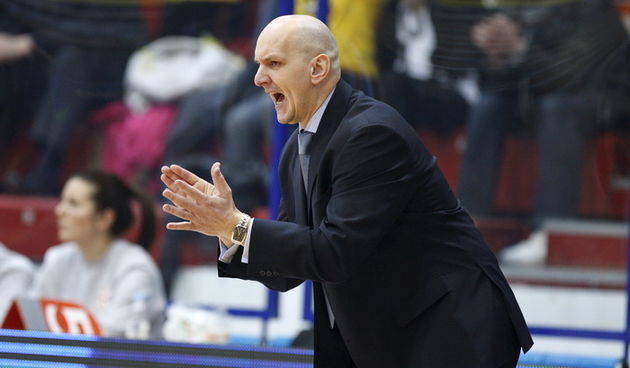 Zagreb, 300111.Dvorana Drazen Petrovic.Kosarkaska utakmica NLB lige izmedju klubova KK Zagreb i KK Partizan.Na slici: Mladen Erjavec trener Zagreba.Foto: Goran Mehkek / Cropix