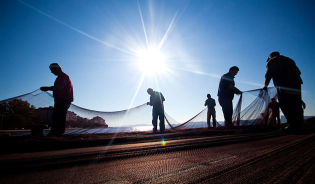 Ribar krpa mrižu svoju (foto:Saša Čuka)