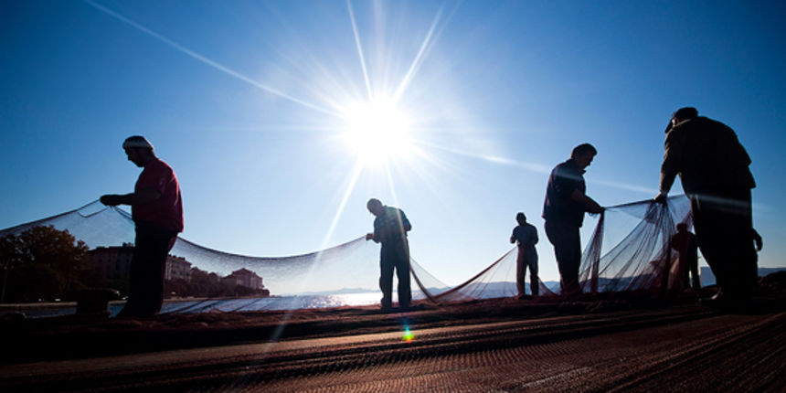 Ribar krpa mrižu svoju (foto:Saša Čuka)