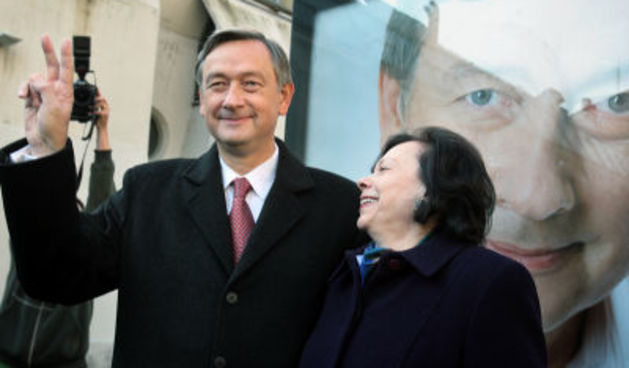 Slovenija,Ljubljana,11.11.2007,Danilo in Barbara Turk na voliscu O.S. Tone Cufar.Foto:Matej Druznik/DELO