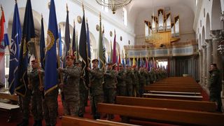 21.01.2014., Zadar – Mimohod postrojbi sudionica operacije akcija Maslenica s ratnim zastavama, uz pratnju orkestra Oruzanih snaga RH. Photo: Filip Brala/PIXSELL 21.01.2014., Zadar – Mimohod postrojbi sudionica operacije akcija Maslenica s ratnim zastavama, uz pratnju orkestra Oruzanih snaga RH. Photo: Filip Brala/PIXSELL