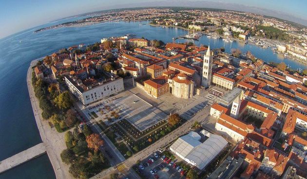 Zadar iz zraka: Poluotok, Forum. Foto: Luka Nolden